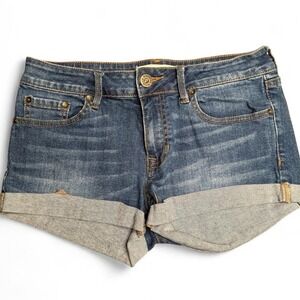 Bullhead low rise short cuffed denim shorts, Size 5
